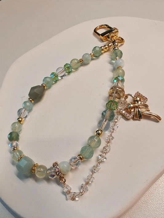 Green Veil — Prehnite + Jadeite Crystal Phone Charm